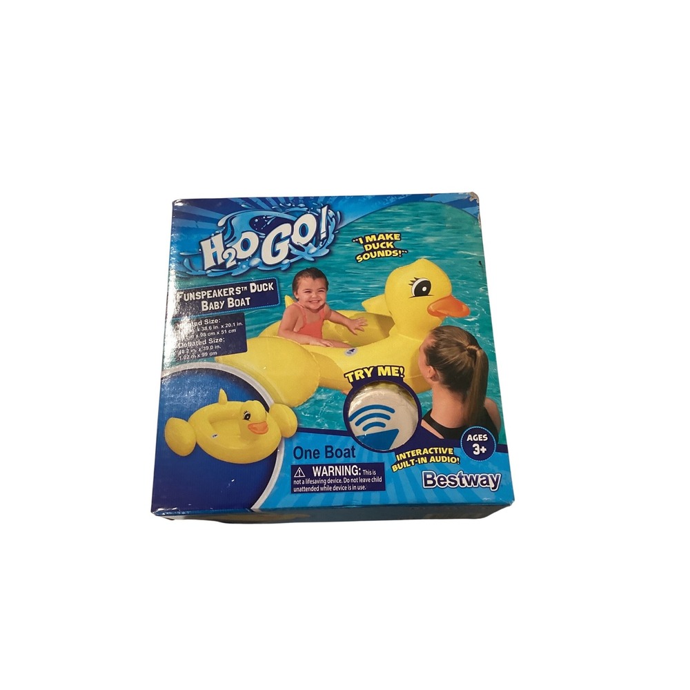 Bestway H2OGO! Funspeaker Duck Baby Boat Inflatable Pool Float with Sound Ages3+